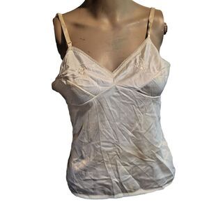 JC Penney Vintage Ivory Camisole 100% Antron III Nylon Sz 32 -10